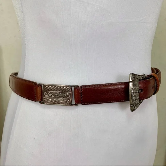 Vintage Fossil 1997 Brown Leather Belt - Picture 4 of 13